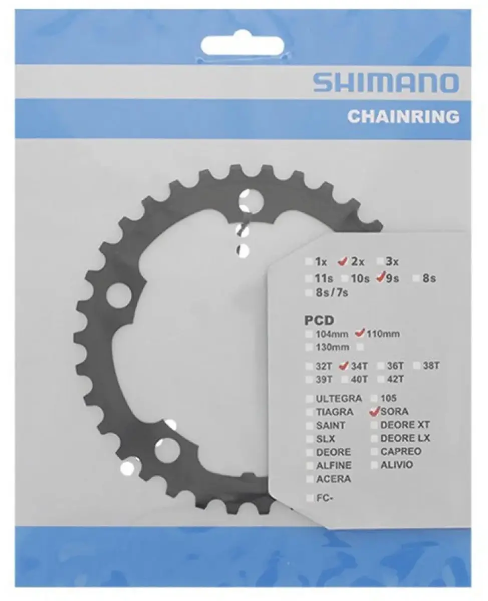 Shimano Sora FC-3550 Kettingblad 34T - Zwart - afbeelding 2 van 3