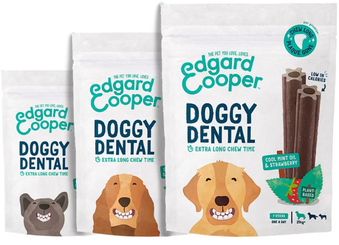 Edgard & Cooper Doggy Dental Aardbei&Munt Hondensnacks S