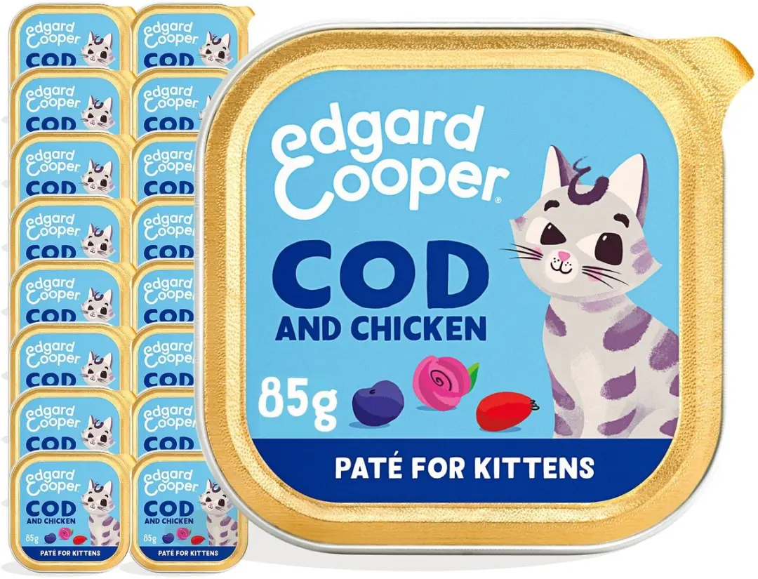 Edgard & Cooper Junior Natvoer Gesteriliseerd/Actief 16x85g Kabeljauw & Kip