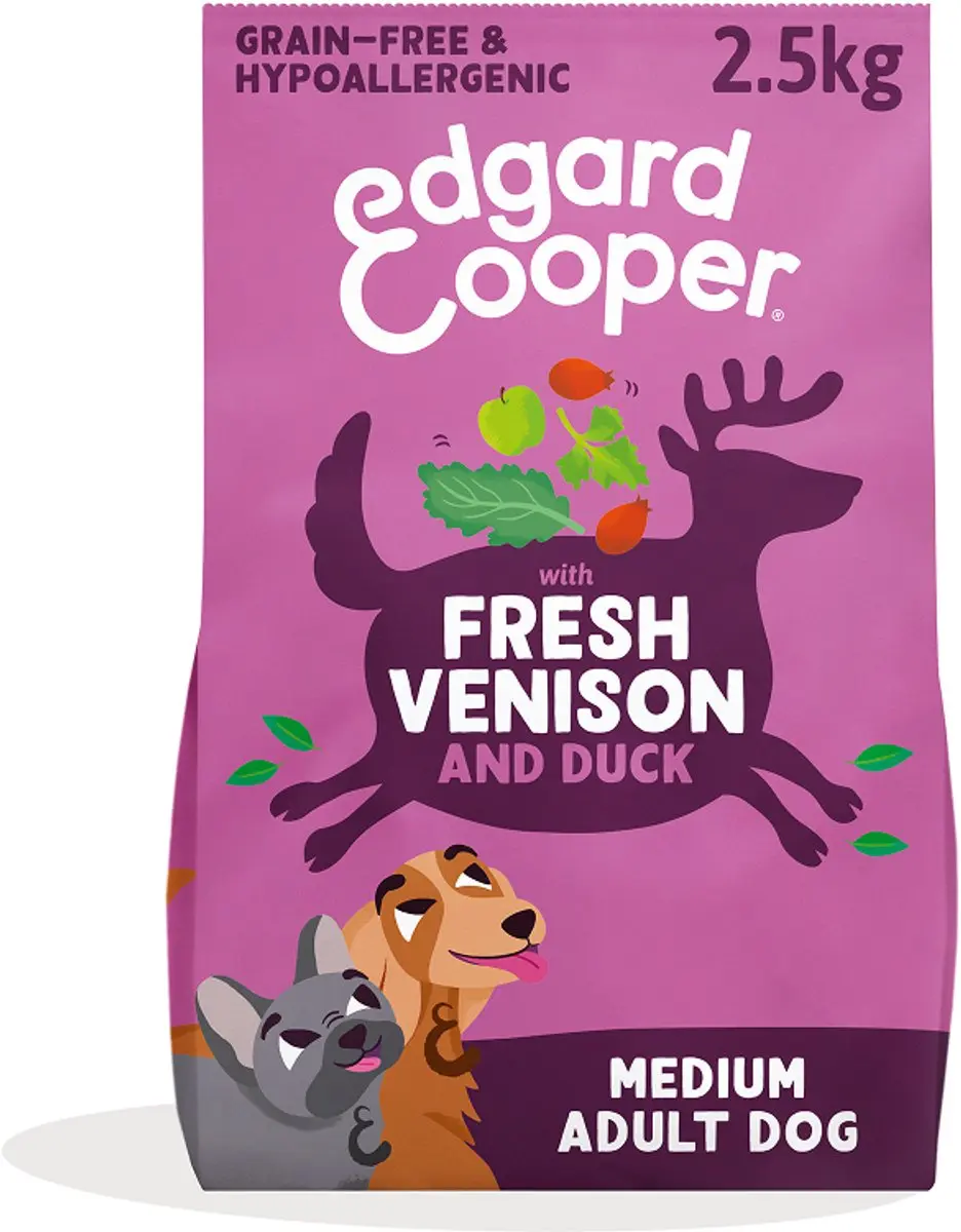 Edgard & Cooper Adult Hondenbrokken Medium Hert & Eend 2,5kg