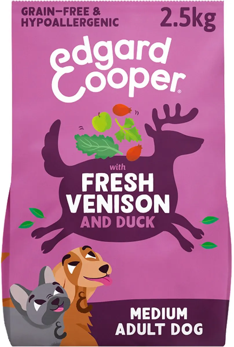 Edgard & Cooper Adult Hondenbrokken Medium Hert & Eend 2,5kg - Graanvrij