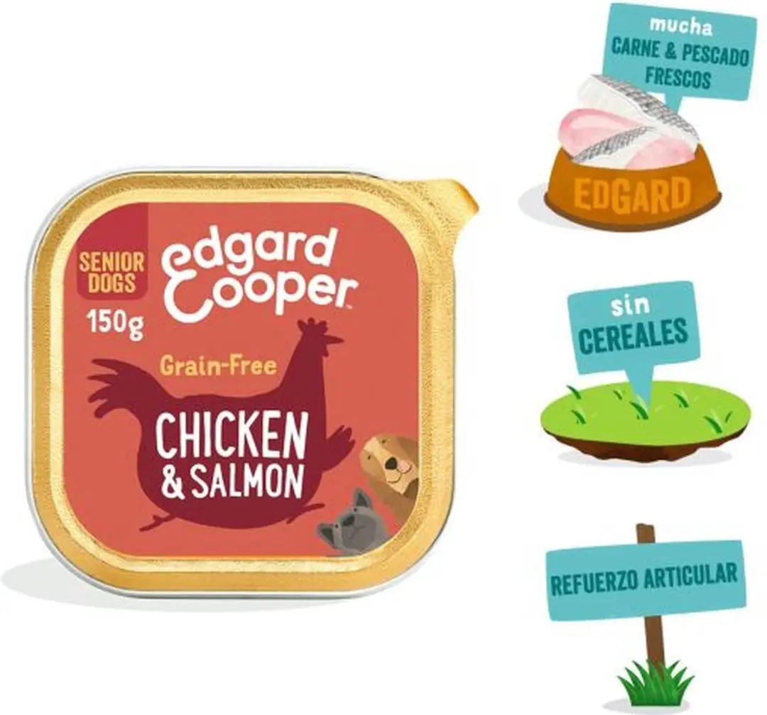 Edgard & Cooper Kip & Zalm Kuipje Senior 150g - afbeelding 6 van 6