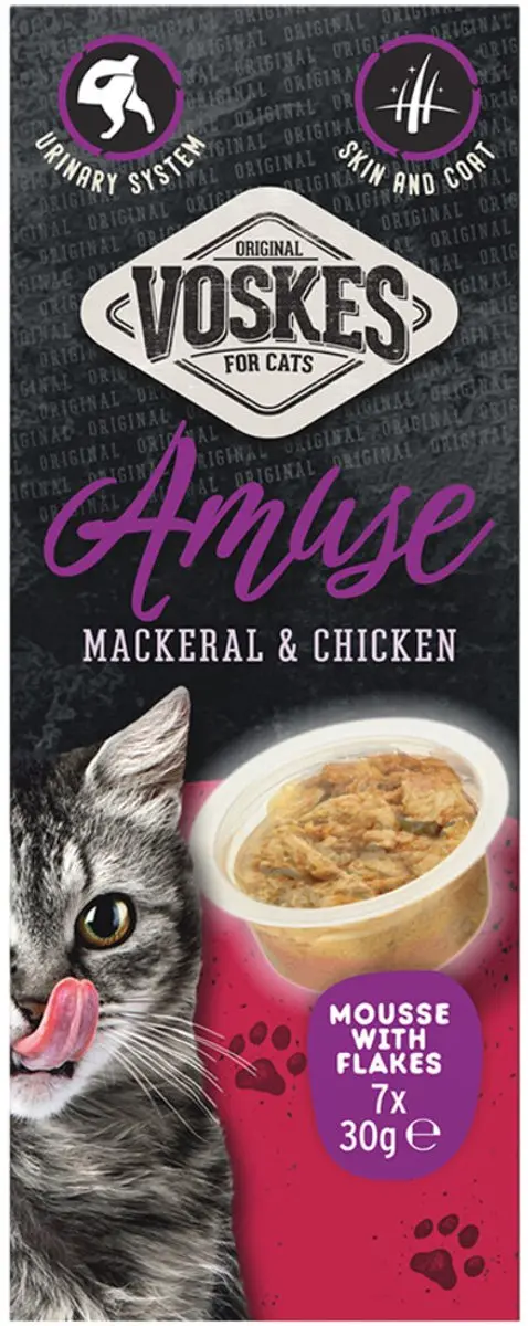 Voskes Kattensnack Mousse Makreel & Kip