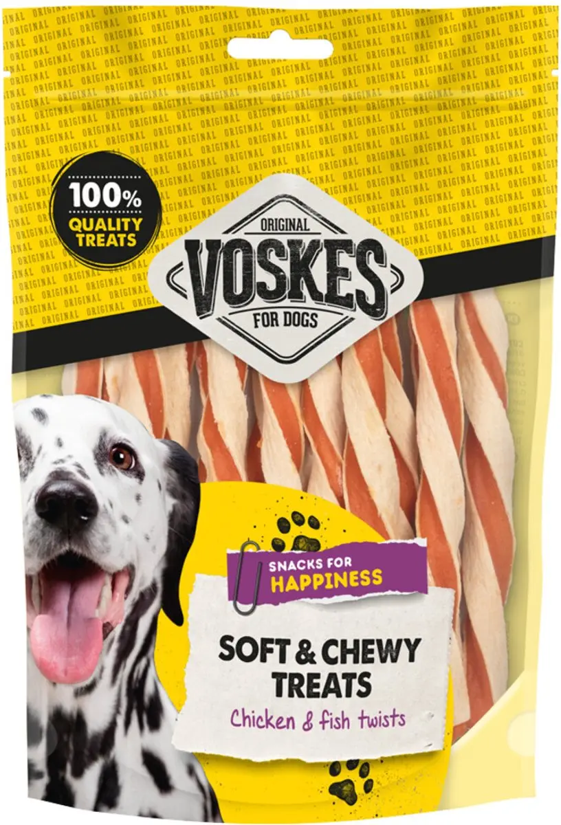 Voskes Hondensnack Twists Kip & Vis