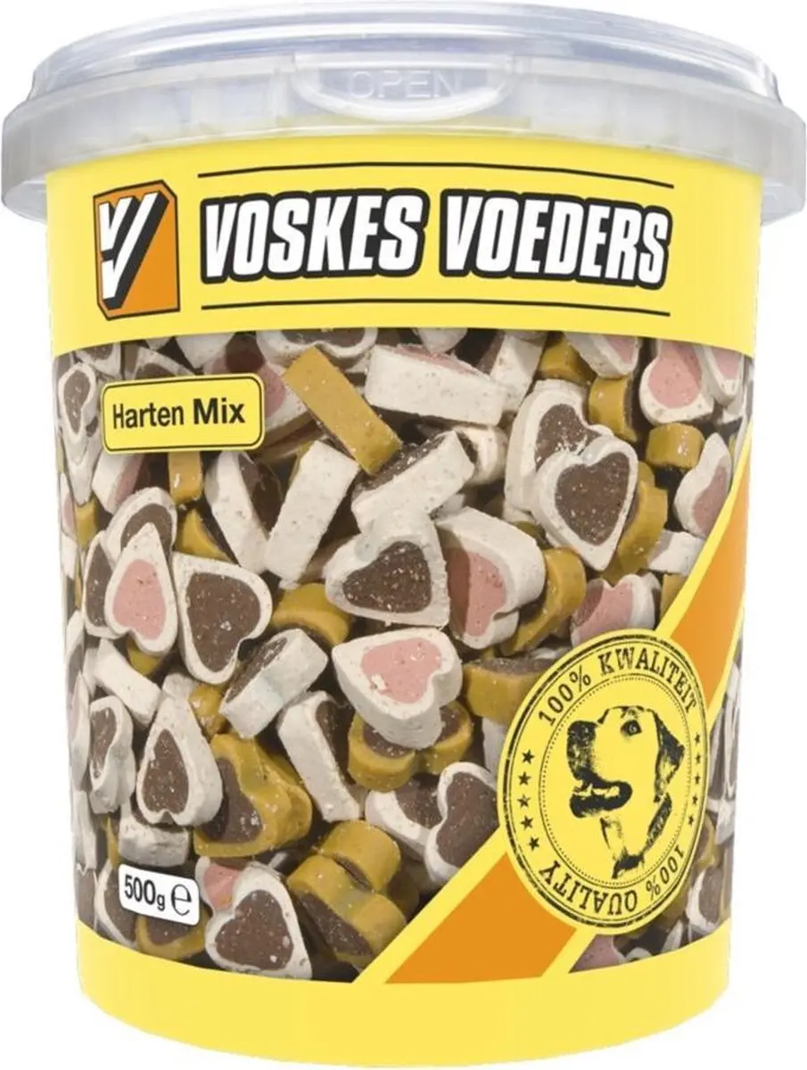 Voskes Hondensnack Training Mix Hart 500g - afbeelding 6 van 6
