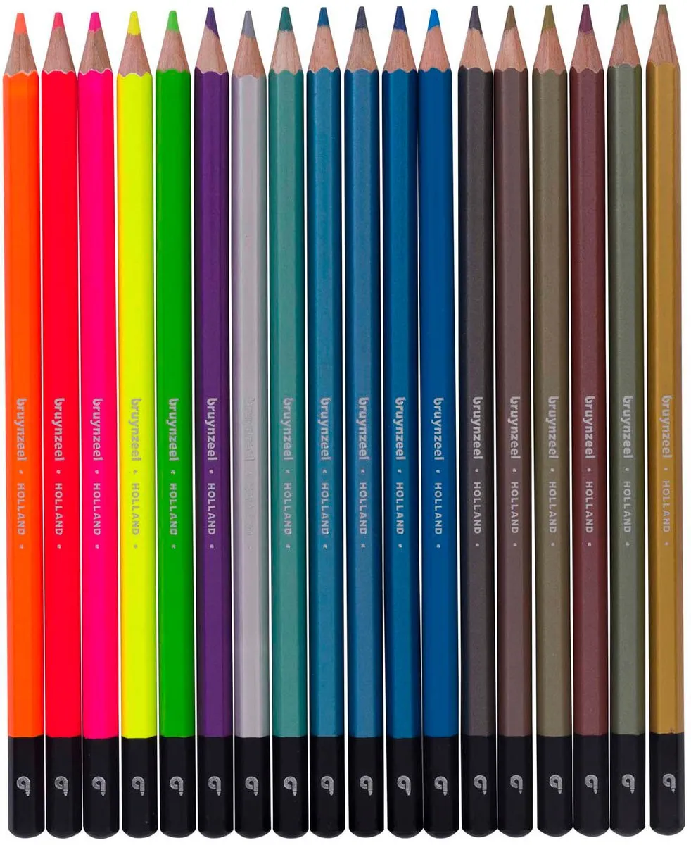BRUYNZEEL Kleurpotloden - 18 Stuks (12 Metallic & 6 Neon) - 7mm