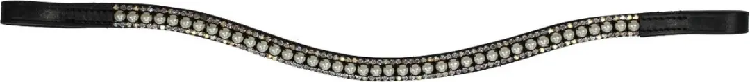 Epplejeck Frontriem Shiny Pearl Zwart - Cob