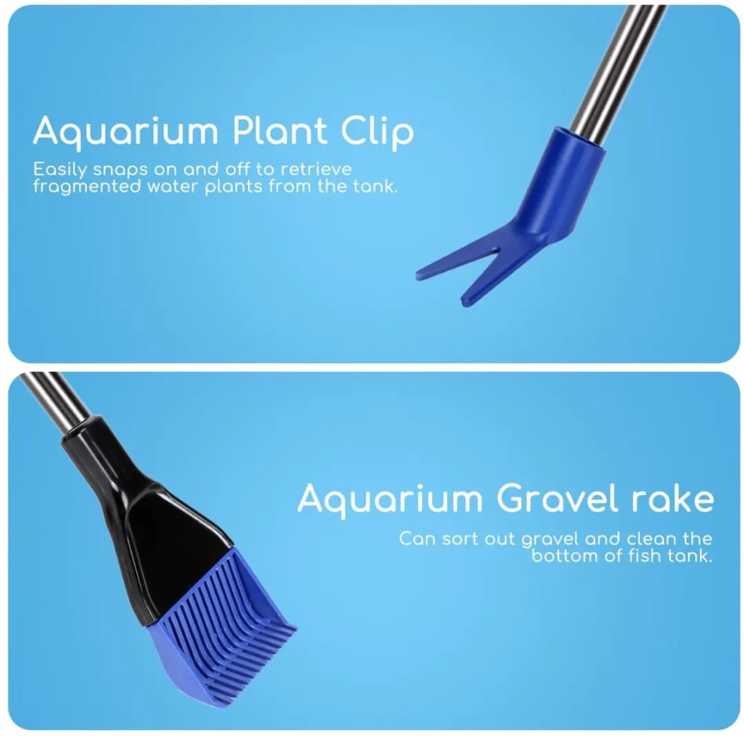 Nobleza Aquarium Schoonmaakset 5-in-1 - 85cm - Zilver