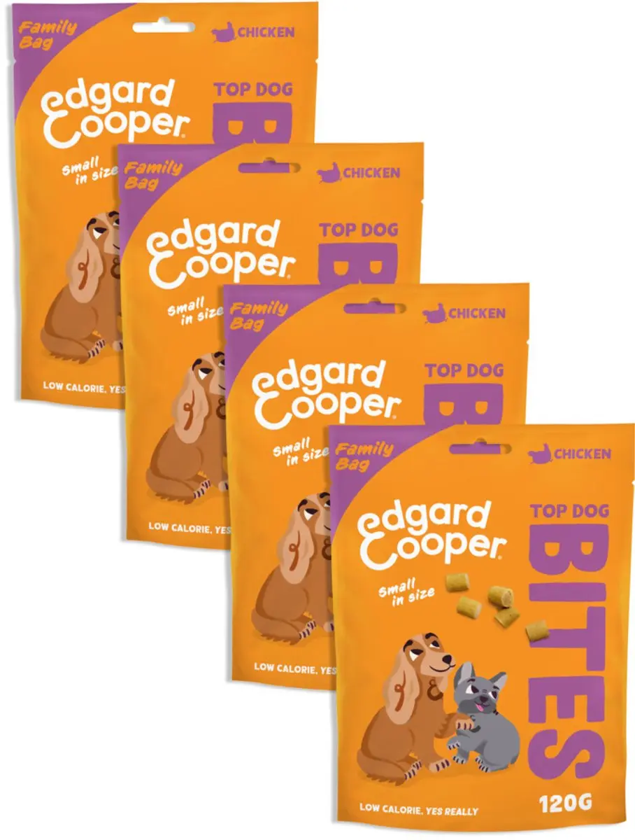 Edgard & Cooper 4x Natuurlijke Hondensnacks voor Puppy, Eend BitesSmall (1 x 120