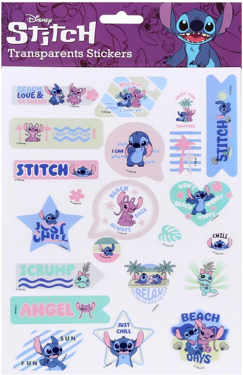 Disney Stitch Transparante Stickers - 63 Stuks