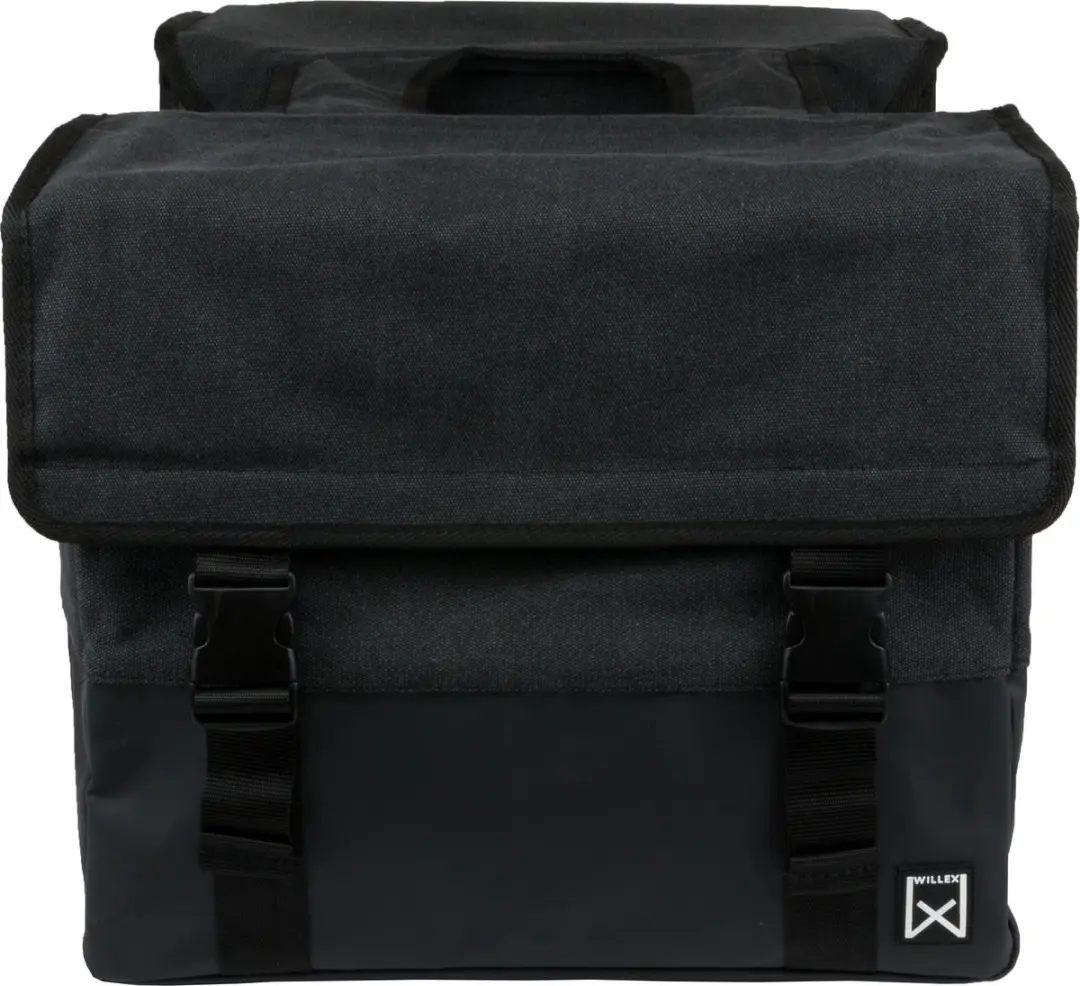 Willex Dubbele Fietstas Canvas 48L - Zwart/Matzwart