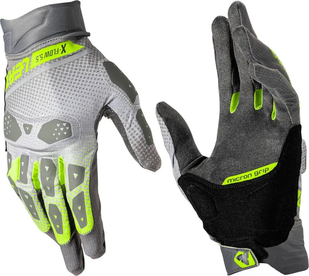 Leatt ADV X-Flow 5.5 Kort Hi-Viz Groen Grijs Handschoenen