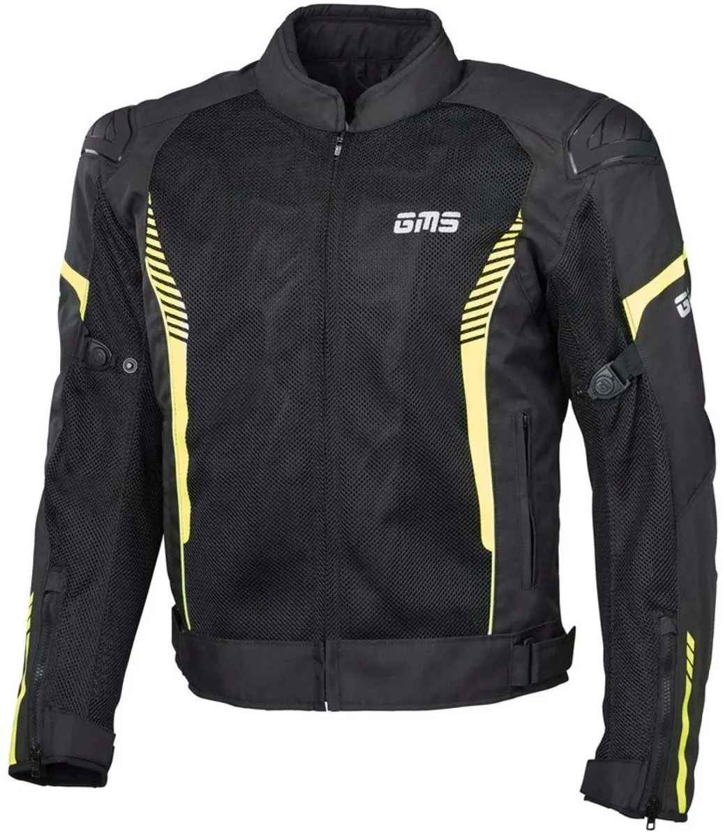 Gms Samu Textiele Motorjas - Zwart/Fluor Geel - 4XL - afbeelding 3 van 4
