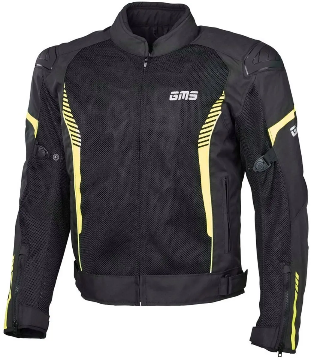 gms Samu Mesh Zwart Geel Textiele Motorjas