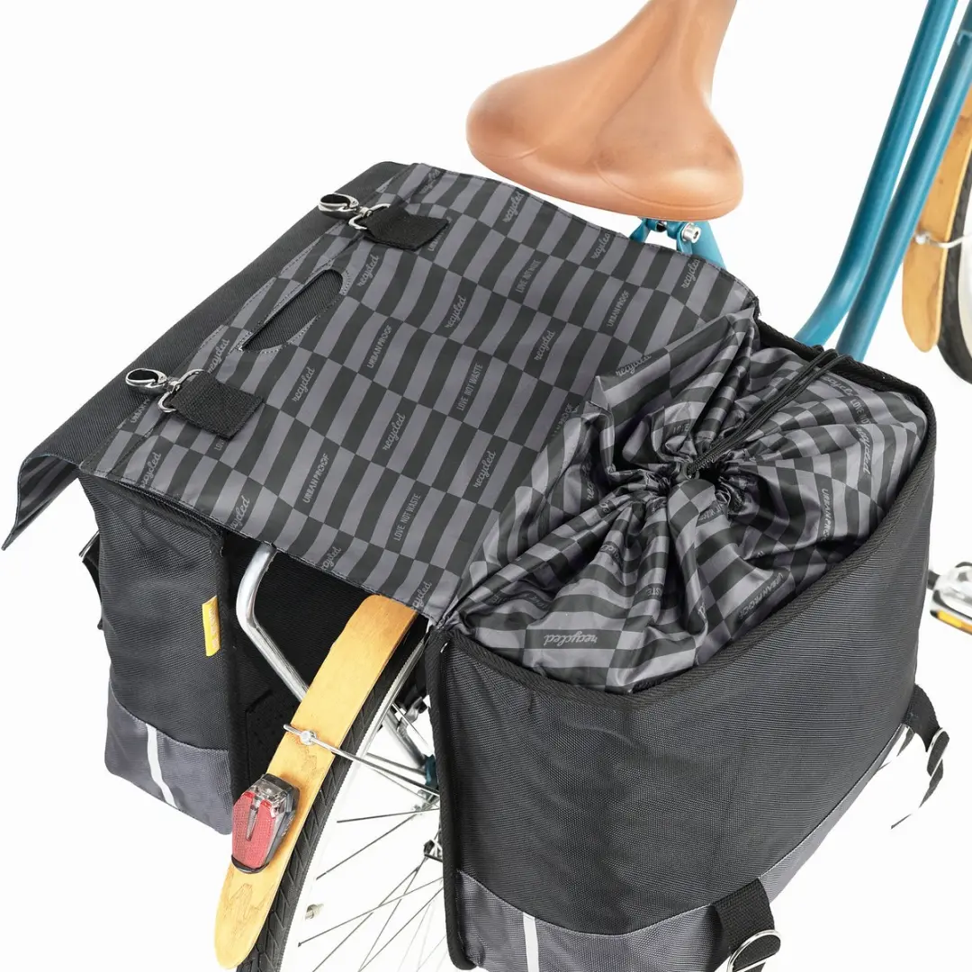 URBAN PROOF Dubbele Fietstas 55L - Zwart/Grijs - afbeelding 6 van 6