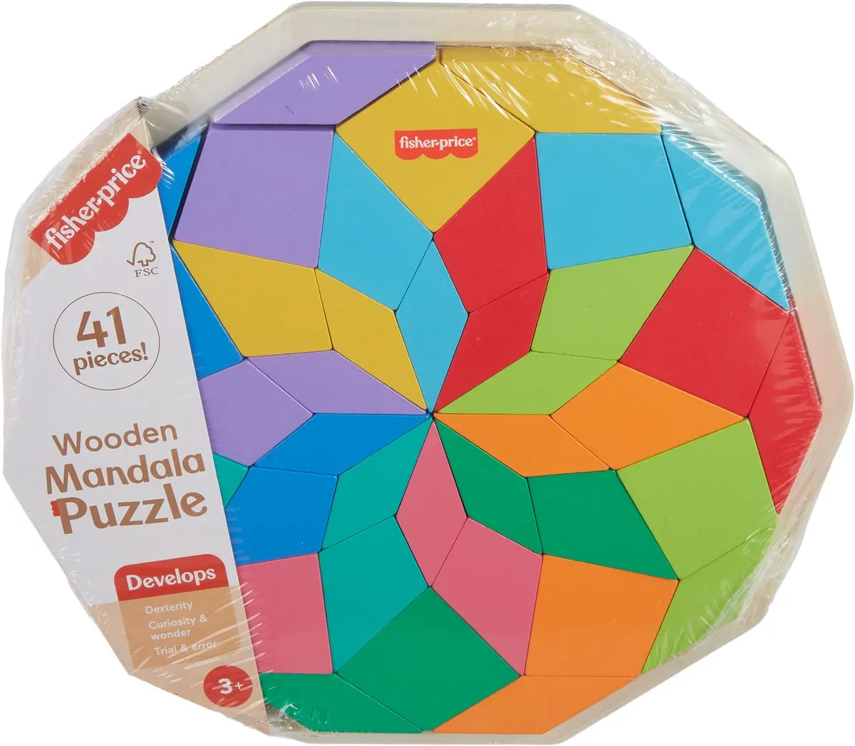 Fisher Price Geometrische Houten Mandala Puzzel 41 Stuks - afbeelding 6 van 6