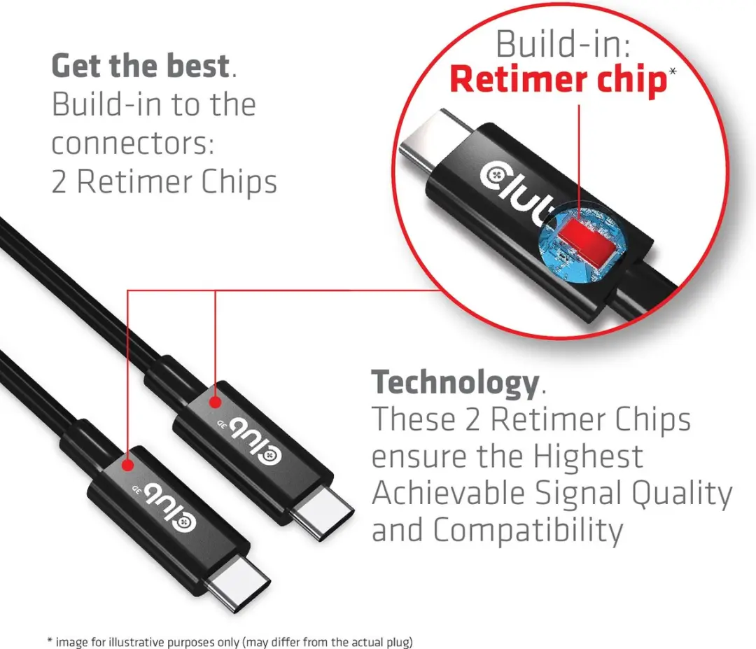 Club 3D USB-C 40Gbps Kabel 8K60Hz/4K120Hz PD 240W EPR 3m - Zwart