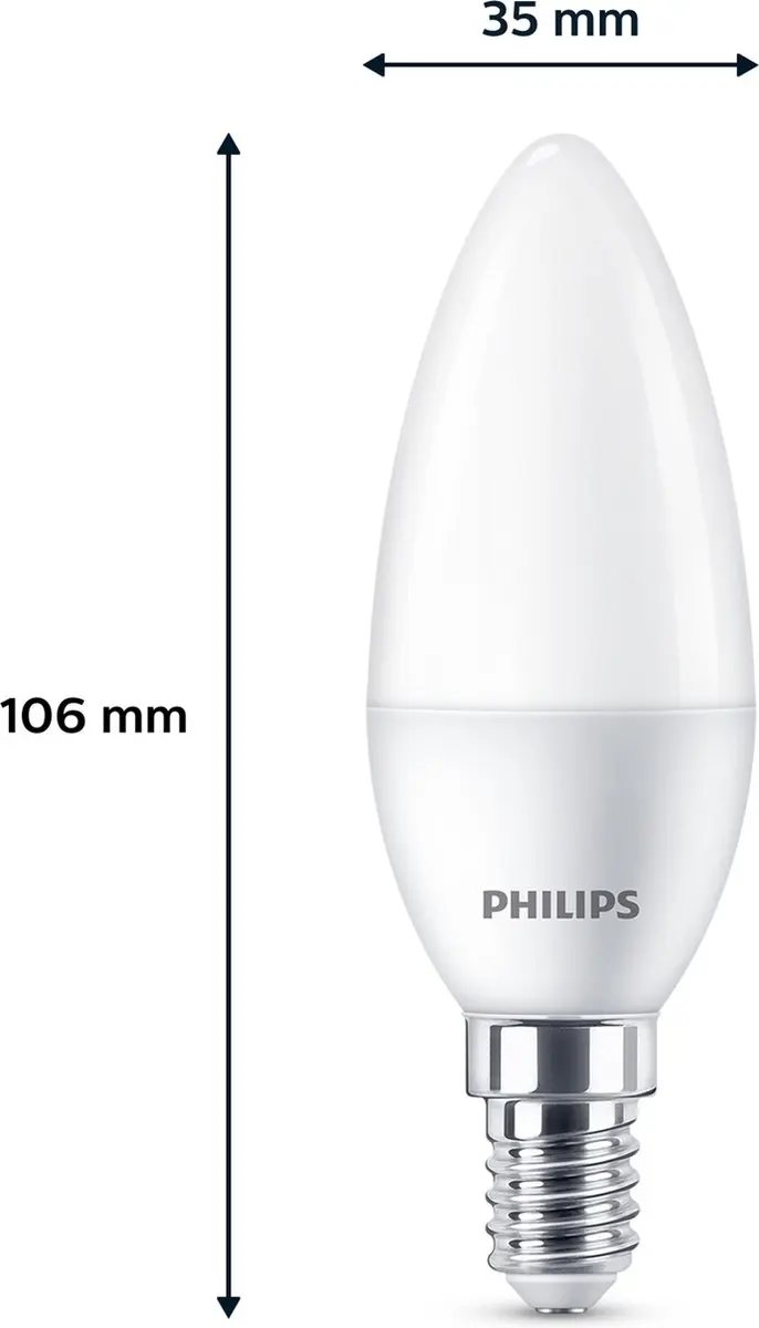 Philips LED Kaarslamp Mat 2.8W E14 Warmwit - 3 Stuks - afbeelding 5 van 6