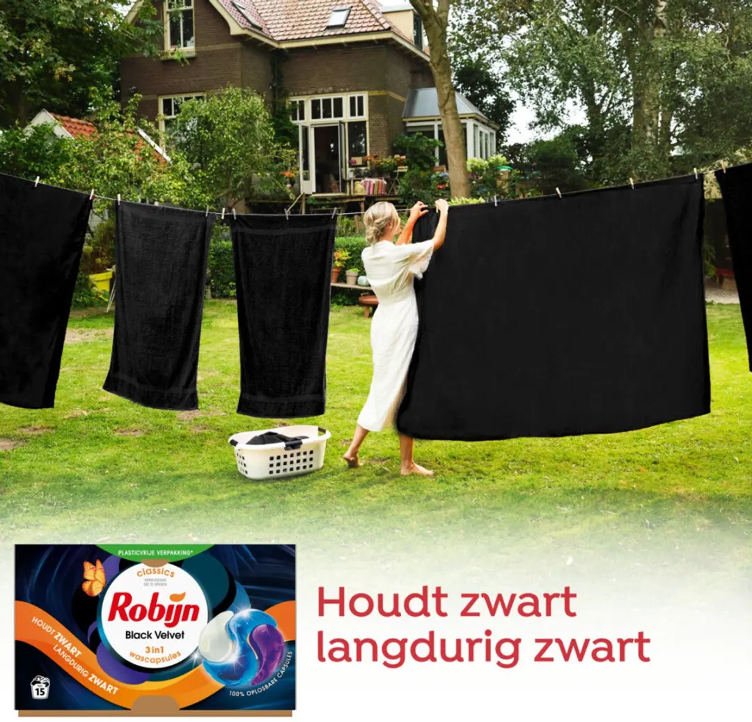 Robijn Wascapsules Black Velvet 15 Stuks - Donkere was