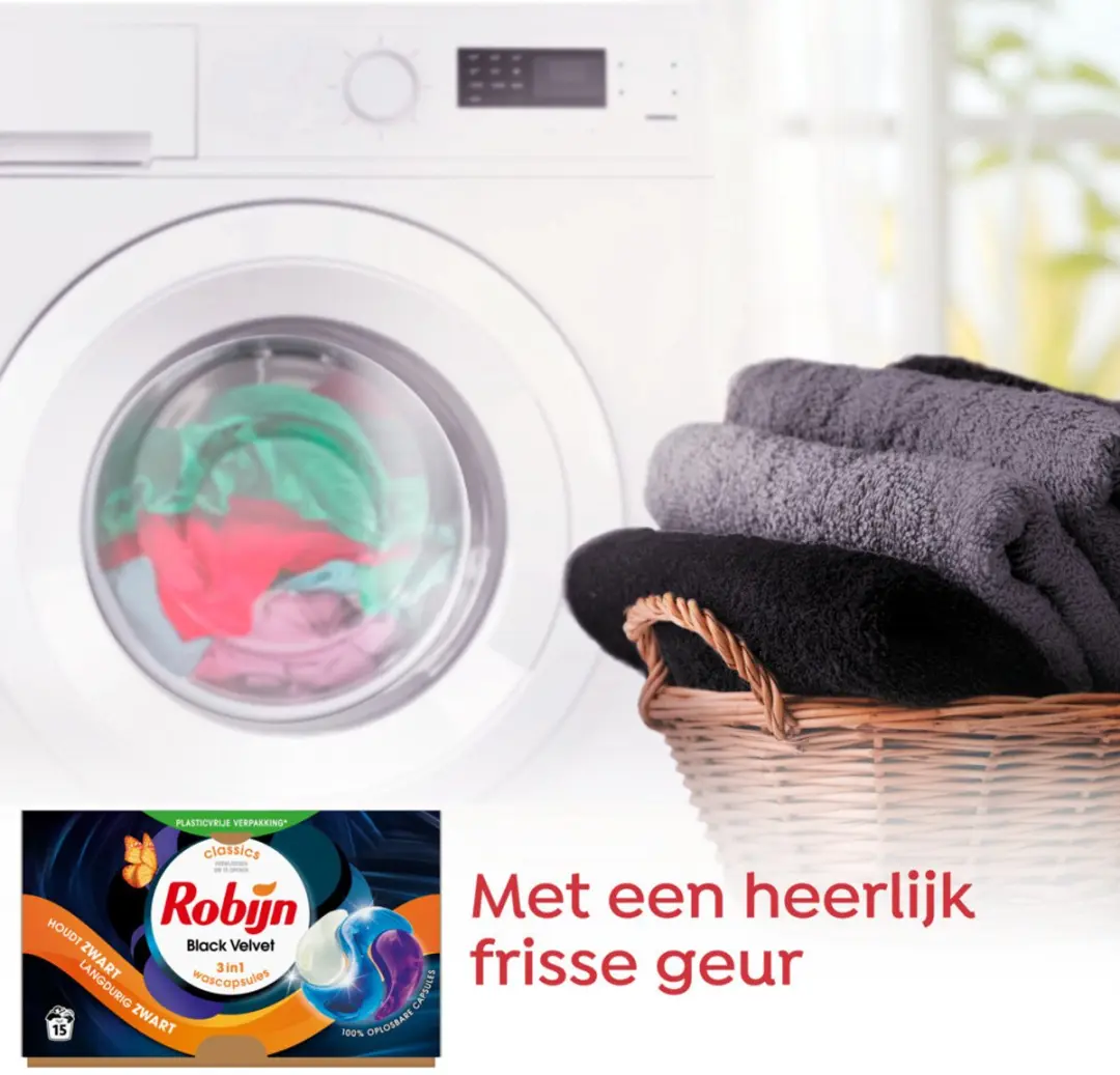 Robijn Wascapsules Black Velvet 15 Stuks - Donkere was