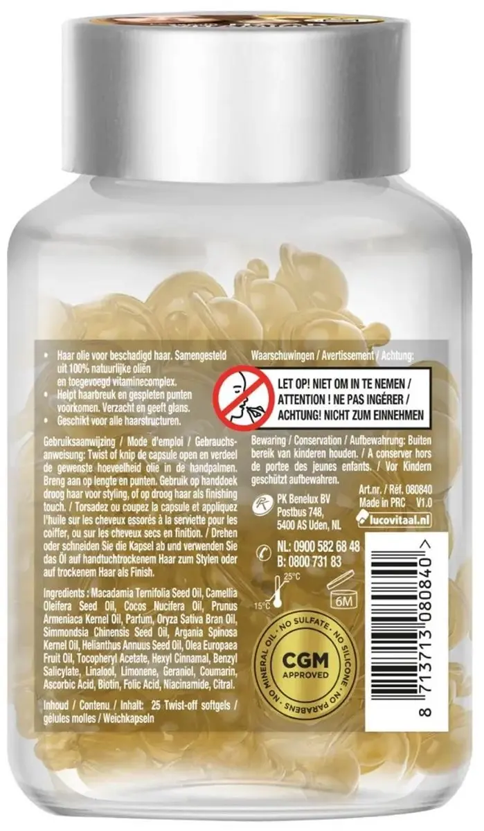 Lucovitaal Haarvitamines Beschadigd Haar 25 Capsules