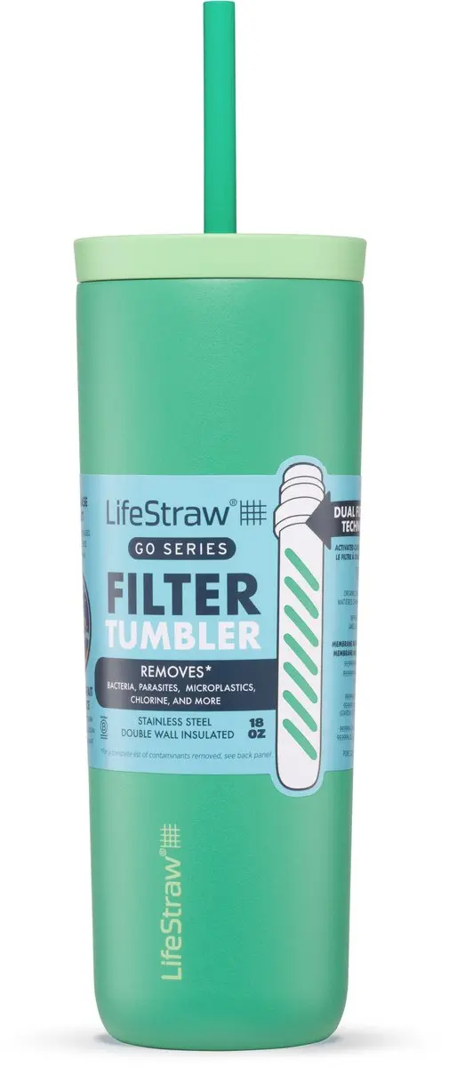 LifeStraw Go Tumbler 500ml RVS Waterfilterfles - Groen