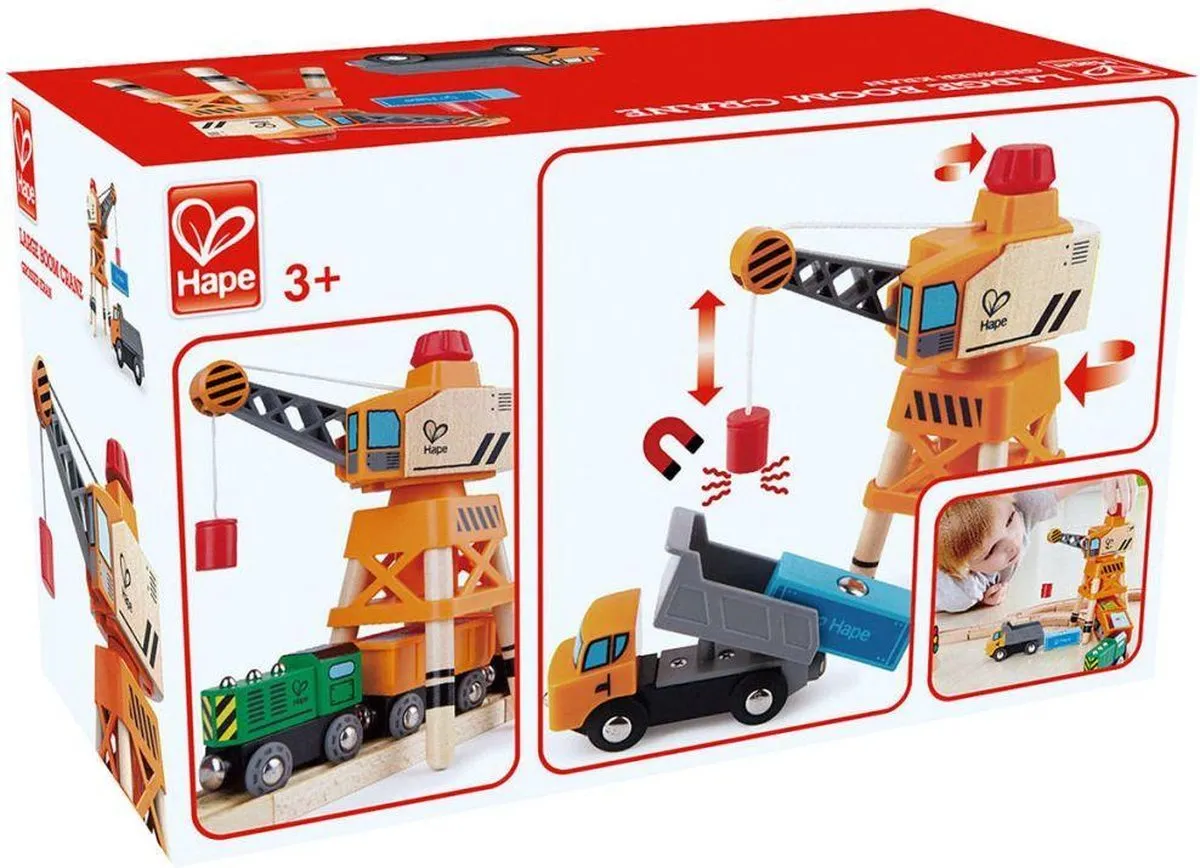 Hape Grote Hijskraan 411883 - 3-delig - Veelkleurig