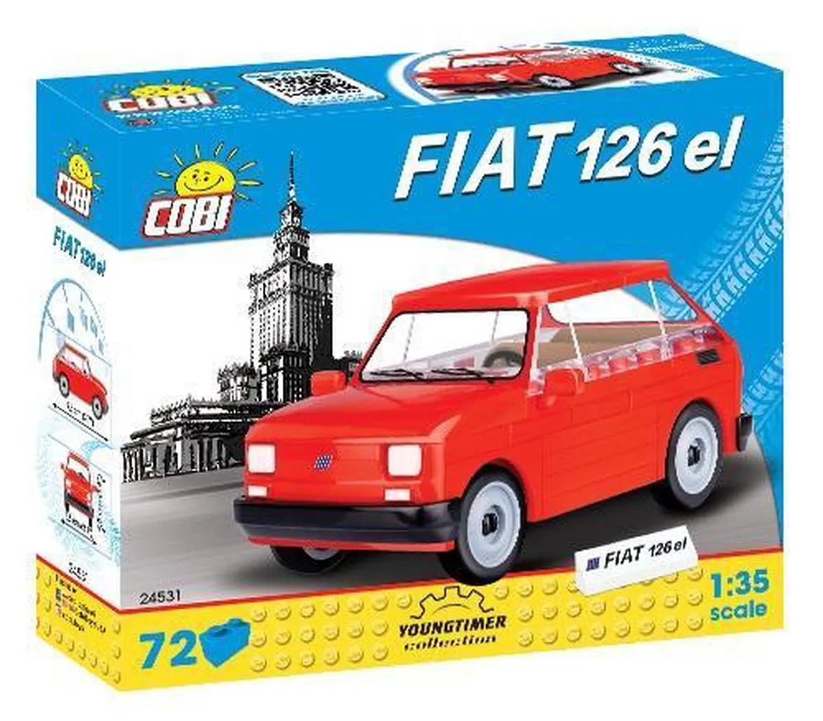 Cobi Youngtimer Fiat 126el Bouwpakket 1:35 - Rood - 71-delig