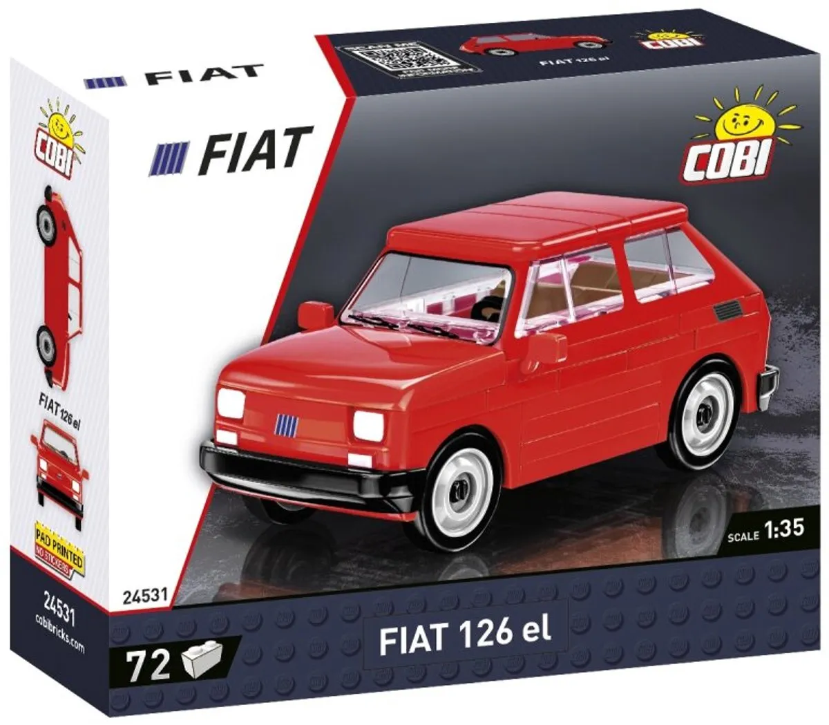 Cobi Youngtimer Fiat 126el Bouwpakket 1:35 - Rood - 71-delig