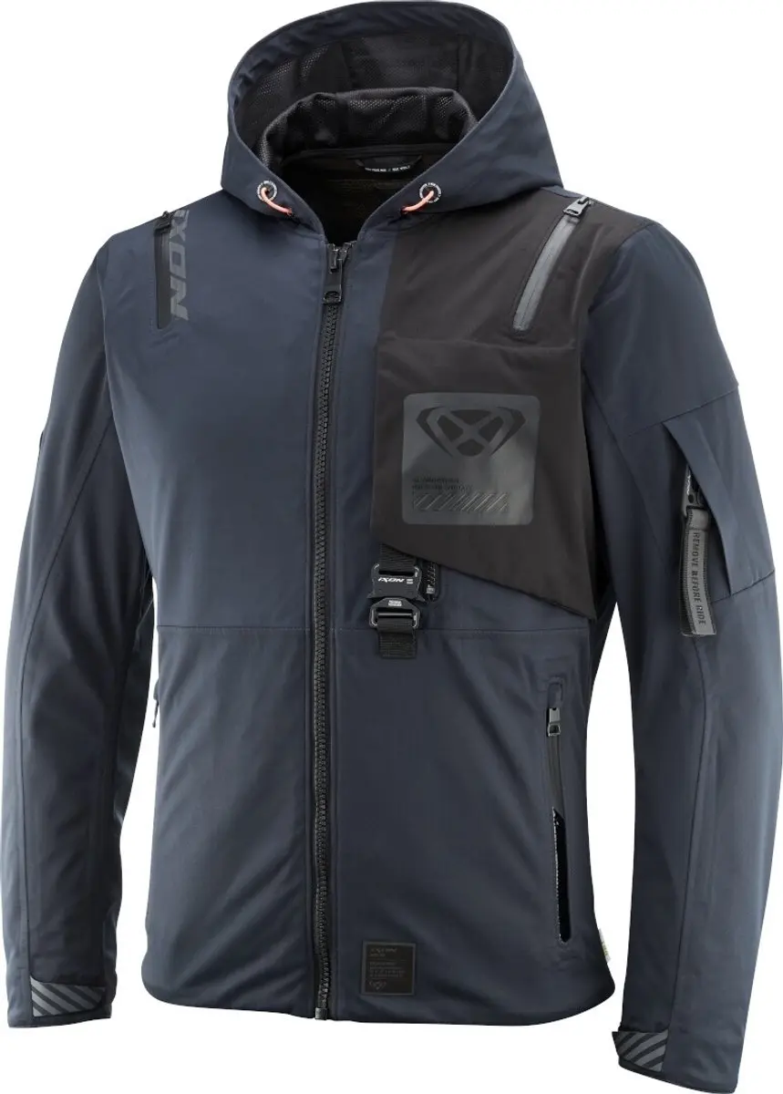 Ixon M-Quarter Marineblauw Zwart Waterdichte Textiele Motorjas