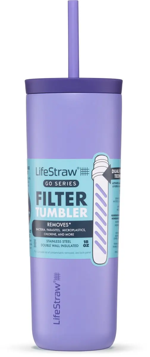 LifeStraw Go Tumbler 500ml RVS Waterfilterfles - Paars