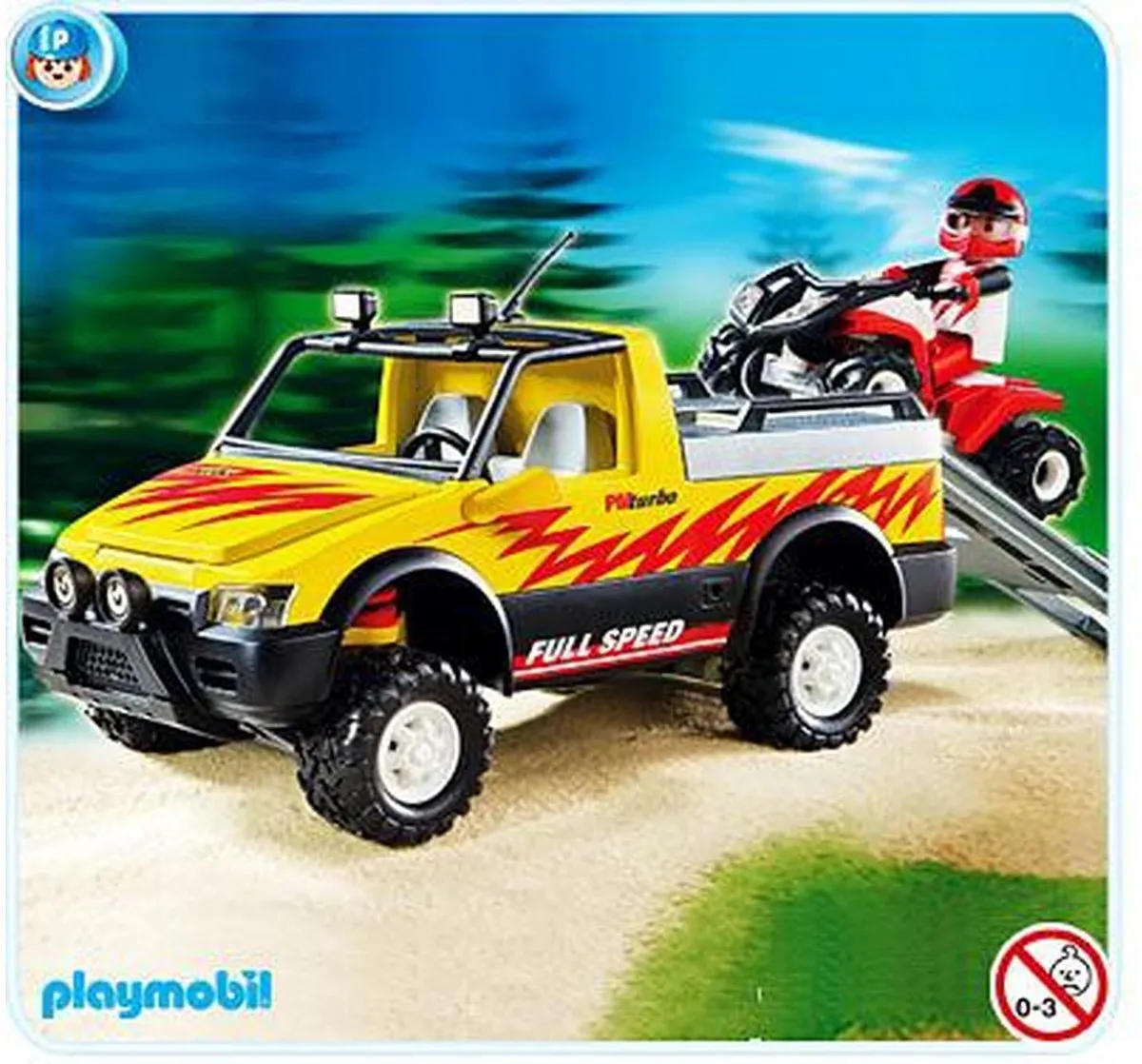 Playmobil Pick Up met Quad 4228 - Geel