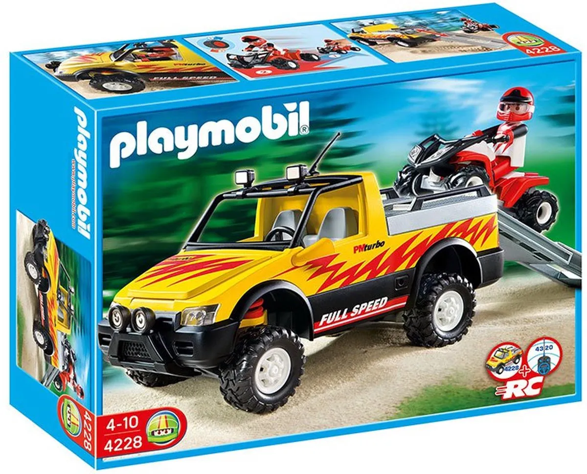 Playmobil Pick Up met Quad 4228 - Geel