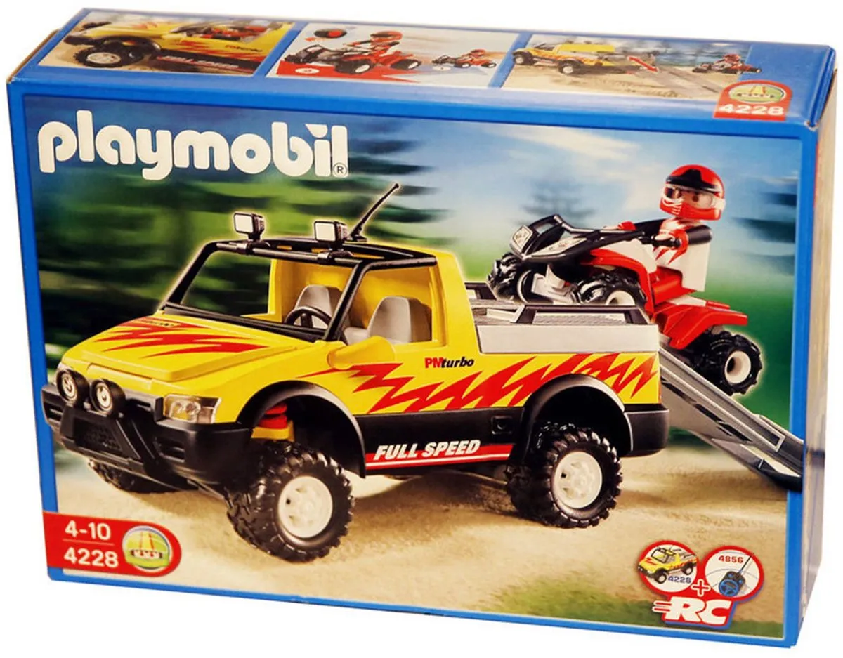 Playmobil Pick Up met Quad 4228 - Geel