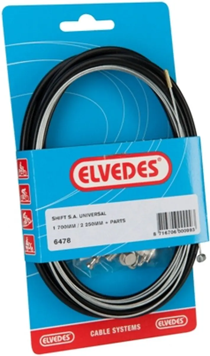Elvedes Versnellingskabelset 1700/2250mm - Zwart - afbeelding 5 van 6