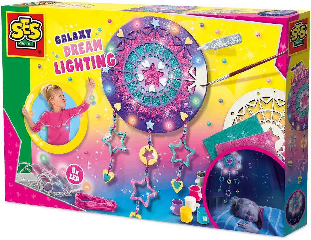 SES Creative Galaxy Dromenlamp - Knutselset - 4 LED Kleuren