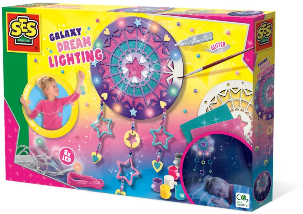 SES Creative Galaxy Dromenlamp - Knutselset - 4 LED Kleuren