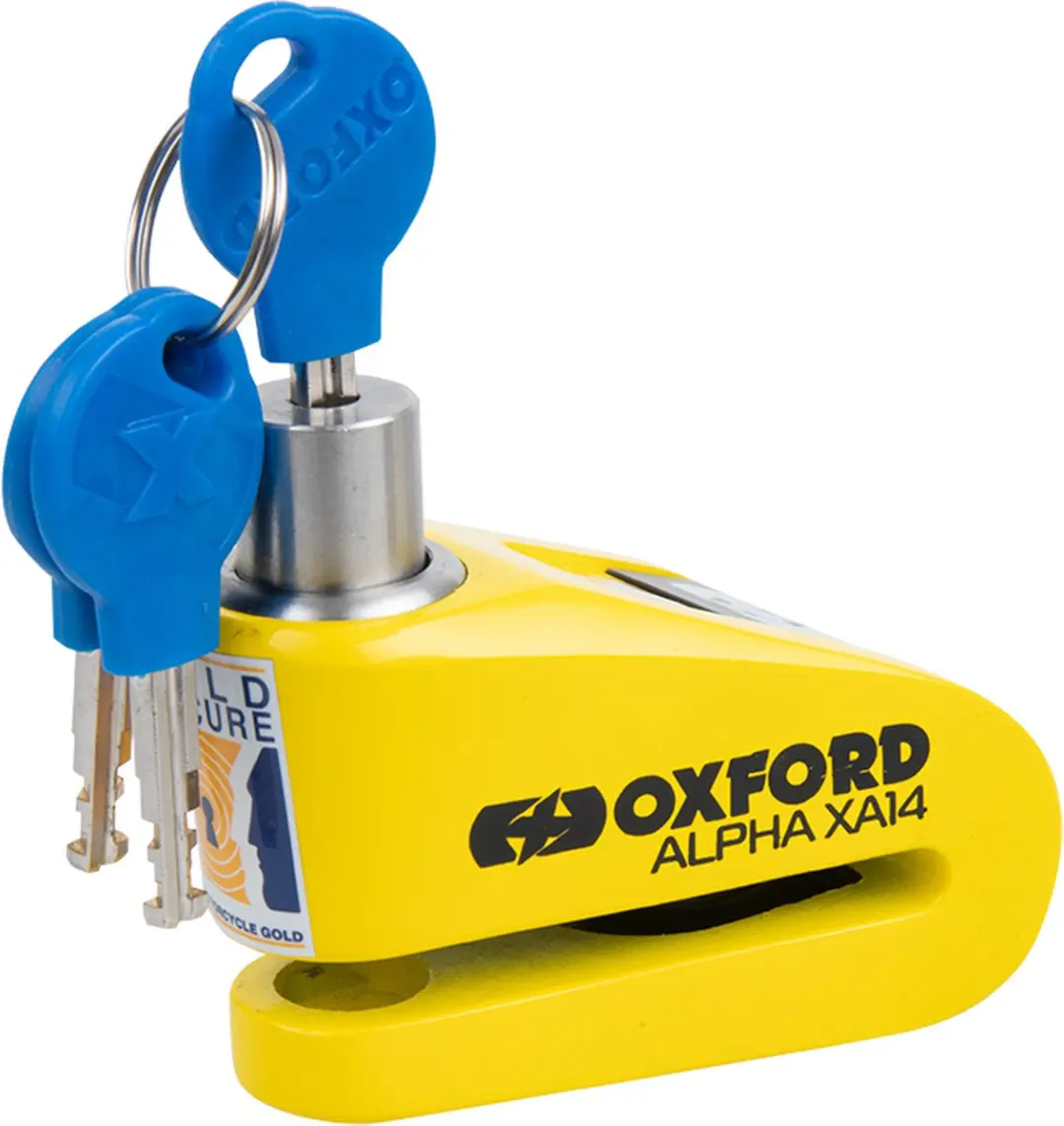 Oxford XA14 Schijfremslot ART-4 LK217 - 120dB Alarm - Geel