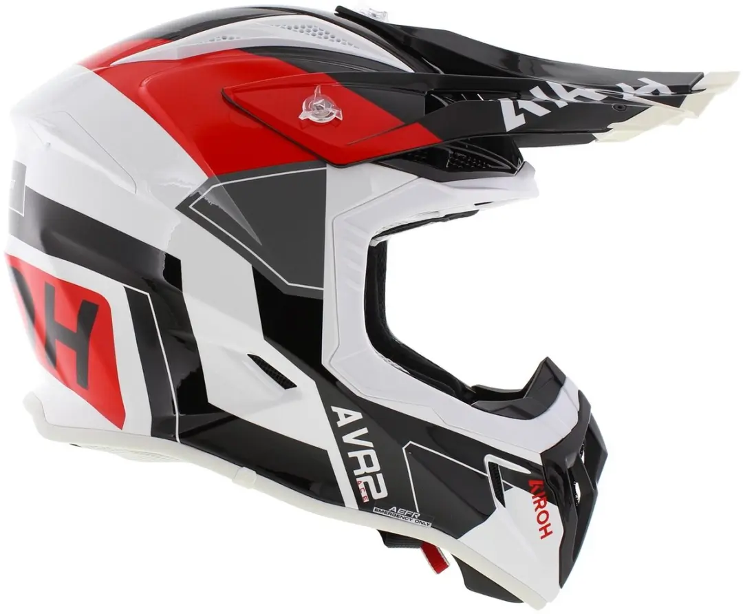 Airoh Aviator Ace 2 Shield Motocrosshelm M - Wit/Rood/Zwart