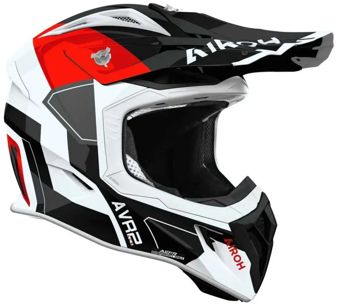 Airoh Aviator Ace 2 Shield Motocrosshelm M - Wit/Rood/Zwart