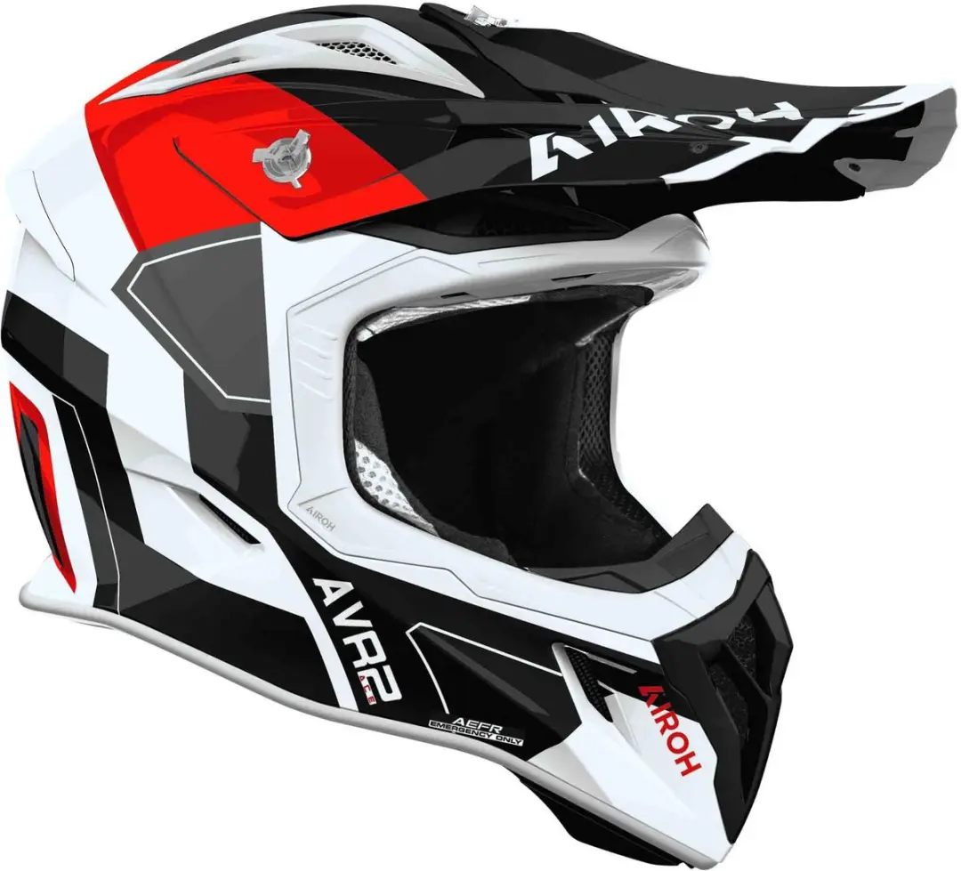 Airoh Aviator Ace 2 Shield Motocrosshelm M - Wit/Rood/Zwart