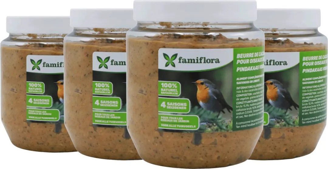 Famiflora pindakaas voor tuinvogels met zonnebloempitten