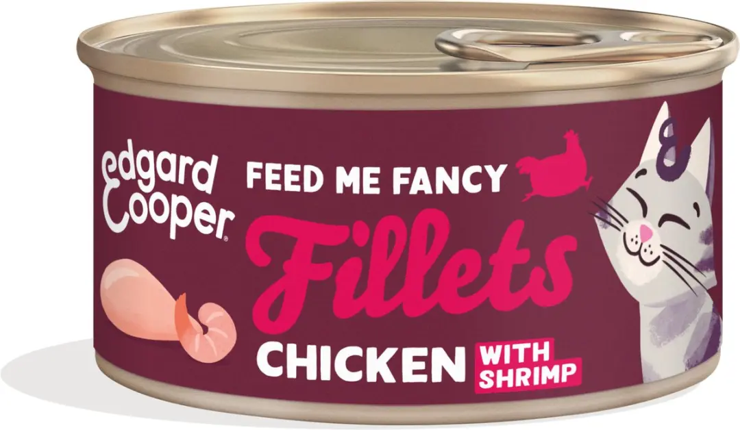 Edgard & Cooper Kat Natvoeding Cat Fillets Kip/Garnalen 70g