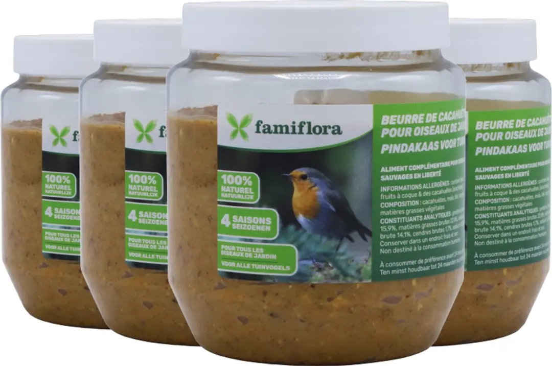 Famiflora vogelpindakaas natural 4x 350GR