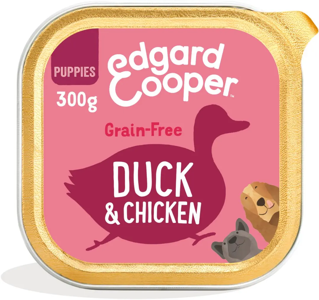 Edgard & Cooper Kuipje Puppy Natvoer Eend & Kip 300g