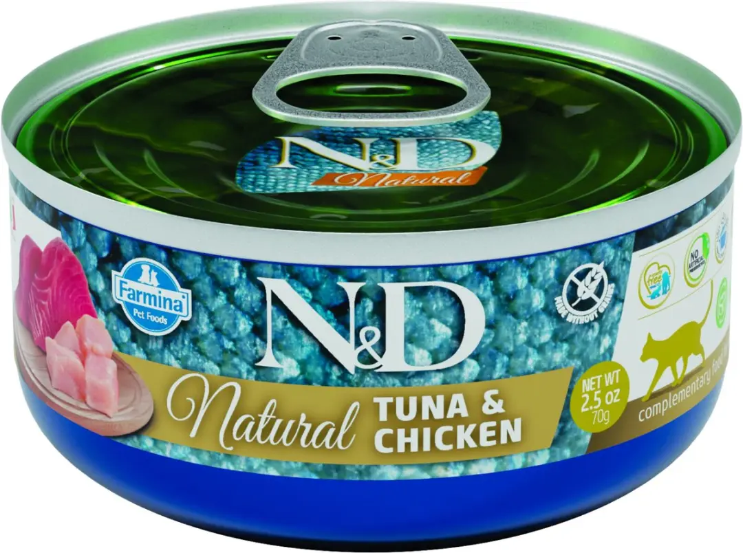 N&D Natural natvoeding voor de kat Tonijn met Kip 70 gr.