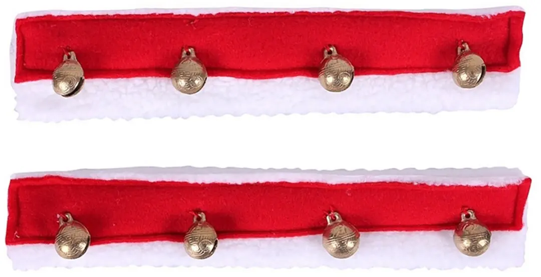 QHP Halsterbontje met kerstbelletjes. Rood