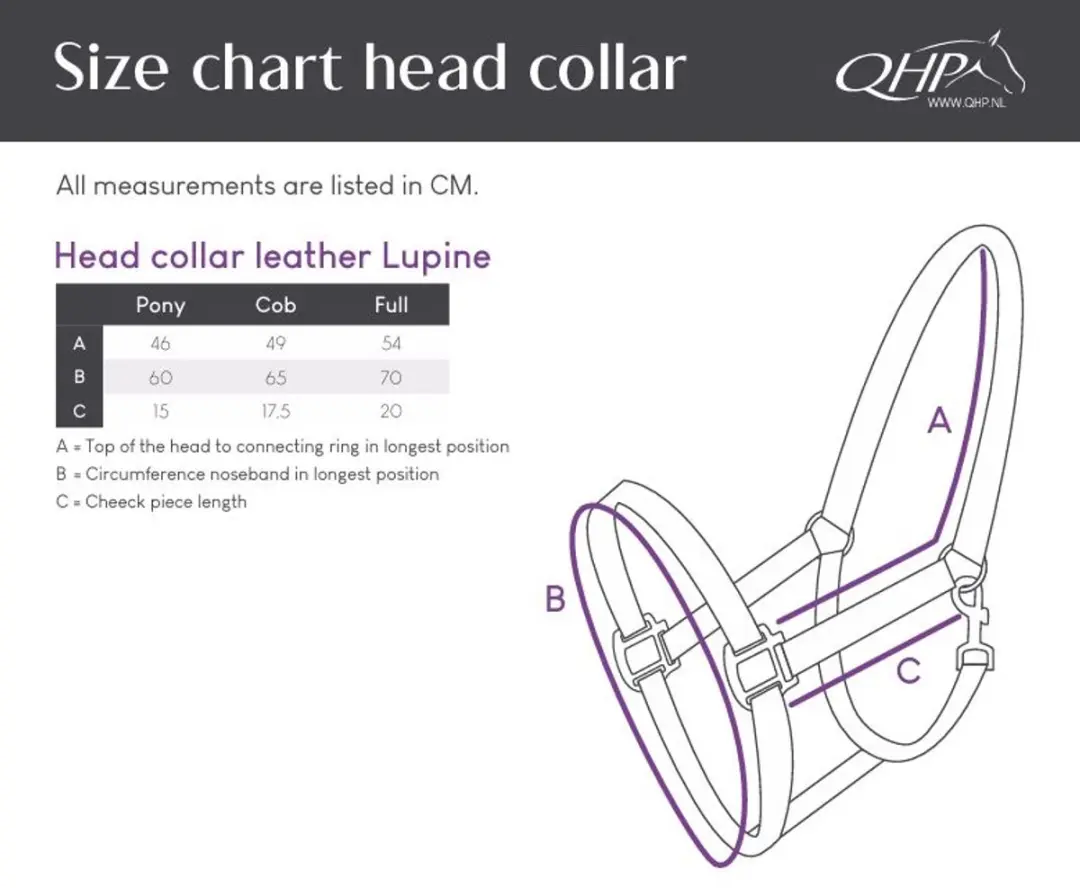 QHP Halster Lupine Leer - Cob - Zwart-grijs