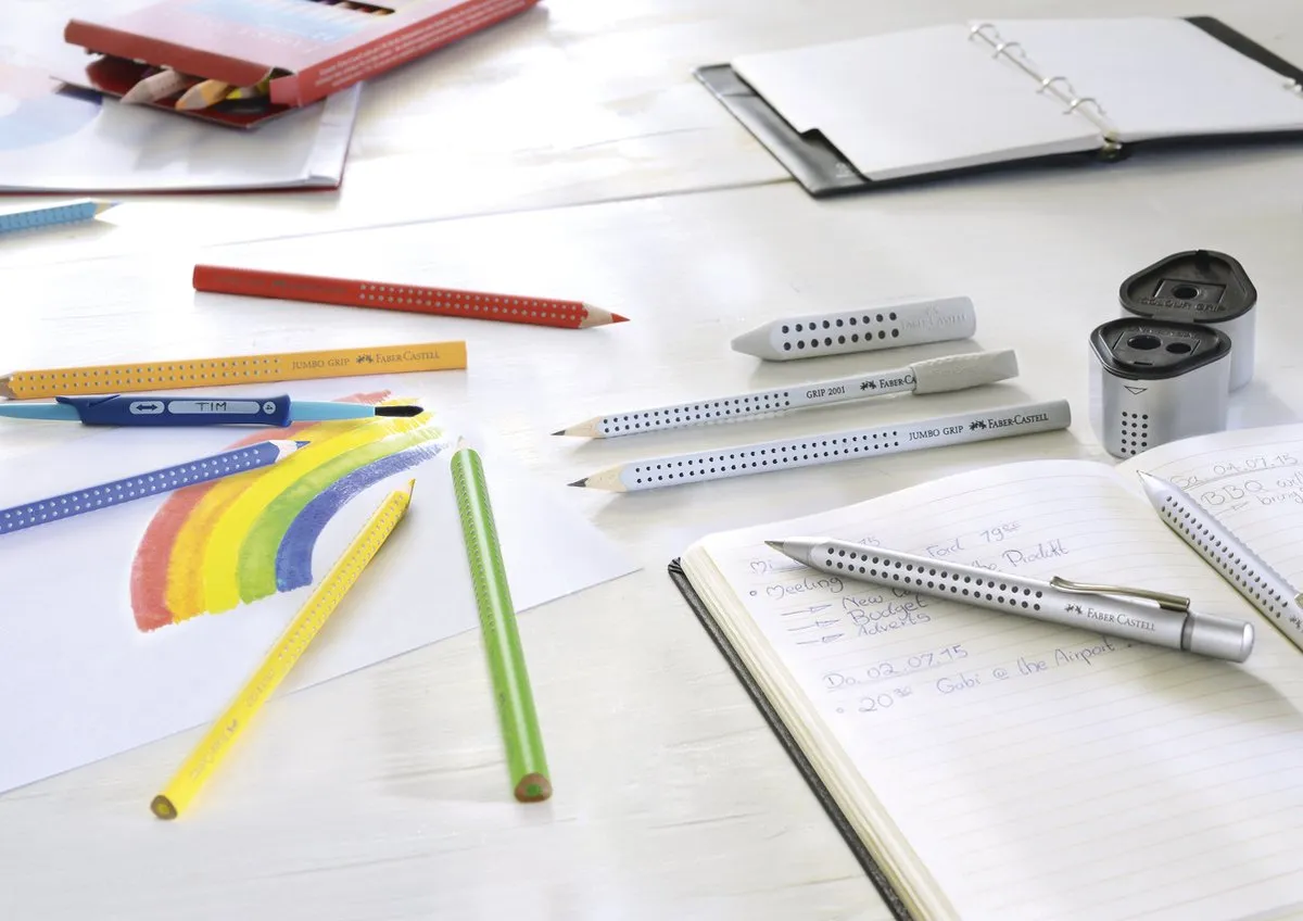 Faber-Castell Jumbo Grip Grafietpotlood Set 2 Stuks - Grijs
