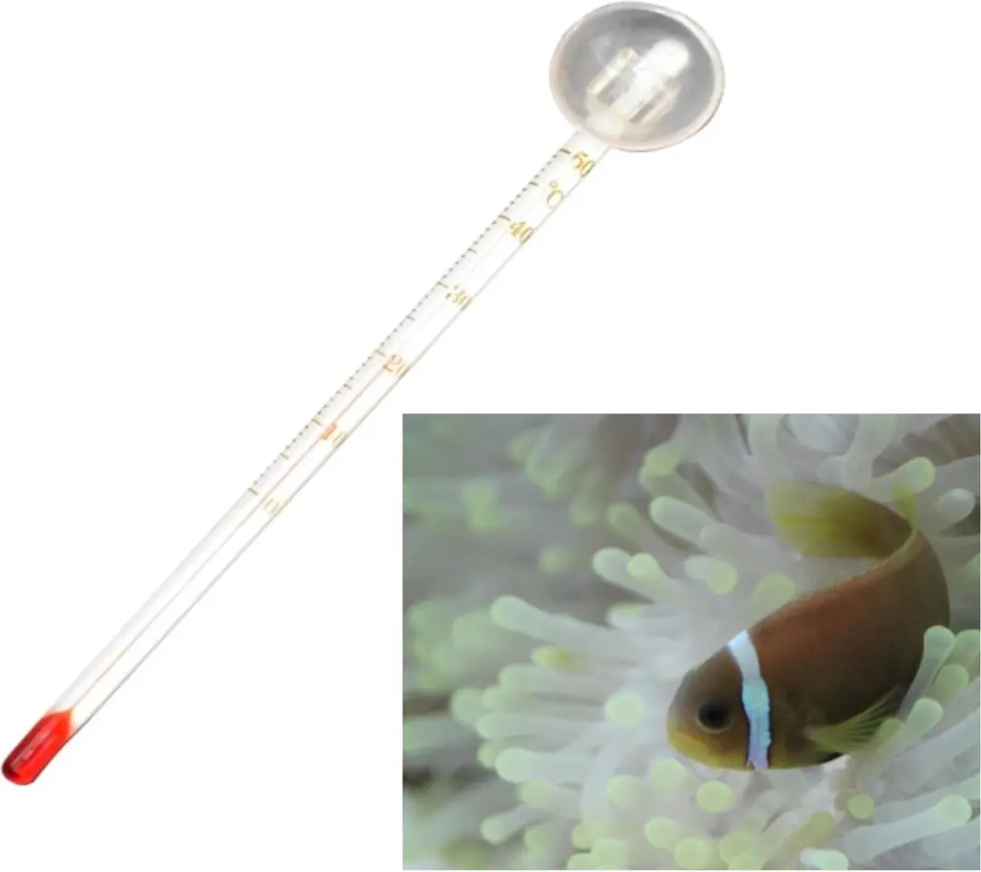 Nobleza Aquarium Glasthermometer - Transparant/Rood - afbeelding 2 van 4